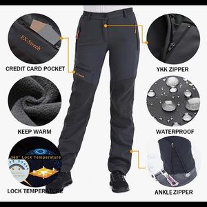 Womens Outdoor Waterproof Snow Ski Pants in Grey in waist 25 inseam 30